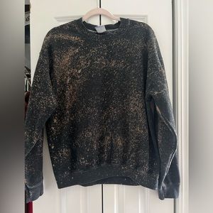 Black and brown distressed sweatshirt, size: medium, worn three time.